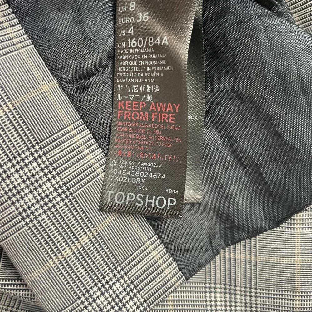 TOP SHOP Oversized Checked Black and White Blazer Size 36 EU - Picture 13 of 13